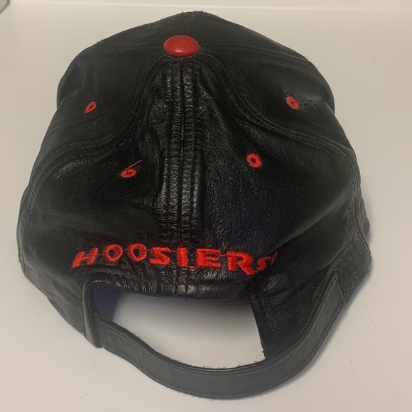 RARE men’s leather Indiana University vintage SnapBack hat - Picture 3 of 5